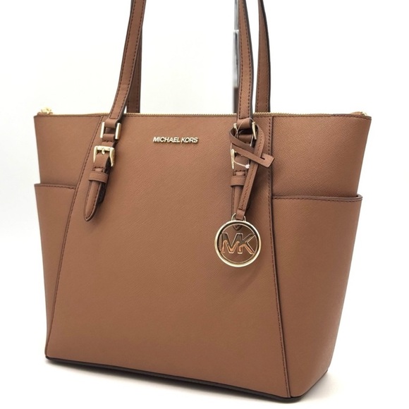 Michael Kors Large Charlotte Tote Bag Luggage Brown - Picture 1 of 10